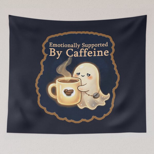 Item preview, Emotionally Supported By Caffeine designed and sold by QuietNovaShop.