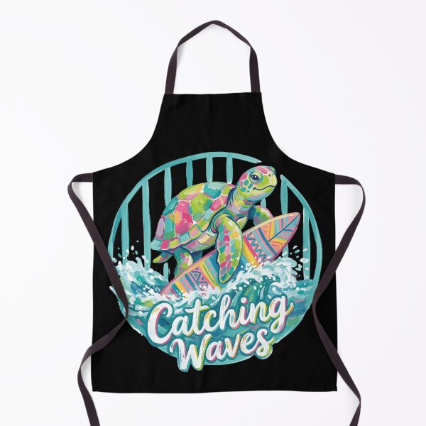 Item preview, Catching Waves Surfing Sea Turtle designed and sold by MelNixArt.