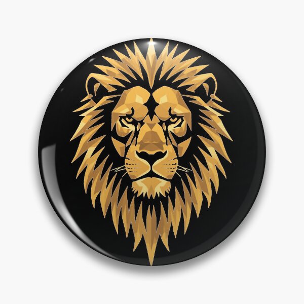 Item preview, Geometric Lion Head T-Shirt | Golden Low Poly Lion Design | Majestic Wildlife Graphic Tee designed and sold by Vintage-Art86.