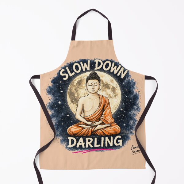 Item preview, SLOW DOWN DARLING | Funny Buddha Design | Peachy Zen Vibes designed and sold by BlueberrySwan.
