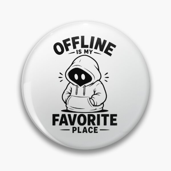 Item preview, Offline Is My Favorite Place – Introvert Hoodie Ghost Funny Design designed and sold by BlackBoneArt.