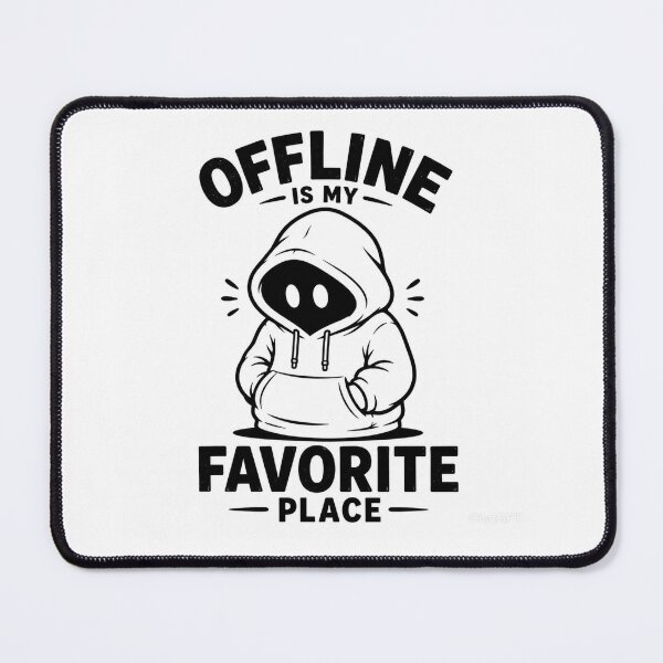 Item preview, Offline Is My Favorite Place – Introvert Hoodie Ghost Funny Design designed and sold by BlackBoneArt.