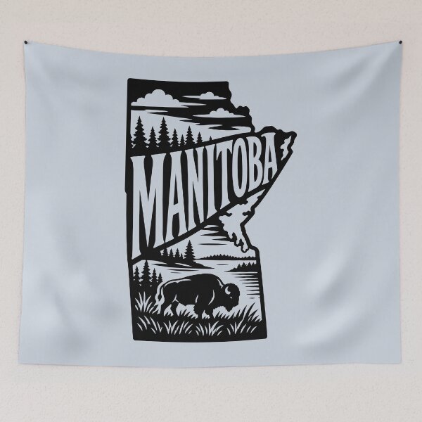 Item preview, Manitoba MB Bison and Northern Canadian Wilderness Silhouette designed and sold by meganohm.