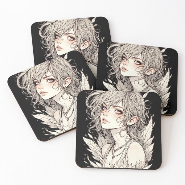 Item preview, Ethereal Anime Girl with Feathers Mystical Manga designed and sold by UrbanPrts.