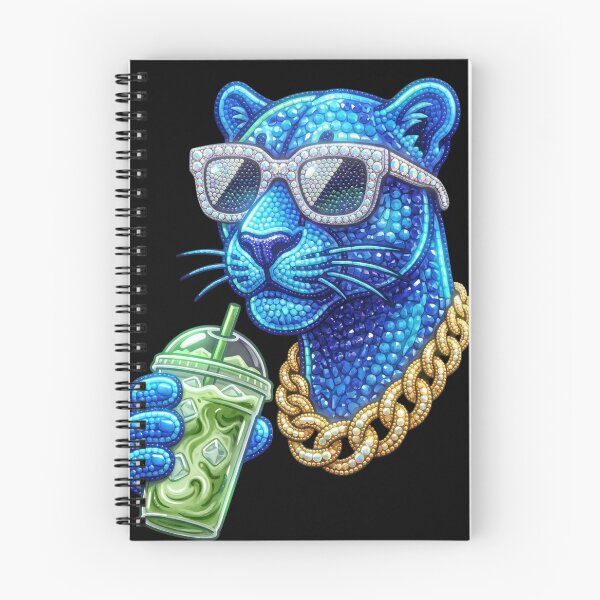 Item preview, Cool Blue Panther with Matcha Iced Latte 3D Bead Art designed and sold by Rahaf-shop9.