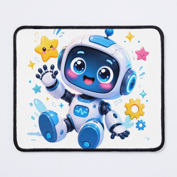 Item preview, Cute Cartoon Space Robot - Happy Kawaii Bot Illustration designed and sold by ToonyTeez.