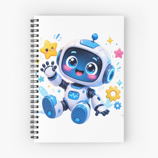 Item preview, Cute Cartoon Space Robot - Happy Kawaii Bot Illustration designed and sold by ToonyTeez.