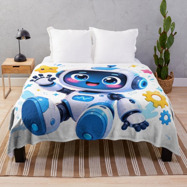 Item preview, Cute Cartoon Space Robot - Happy Kawaii Bot Illustration designed and sold by ToonyTeez.