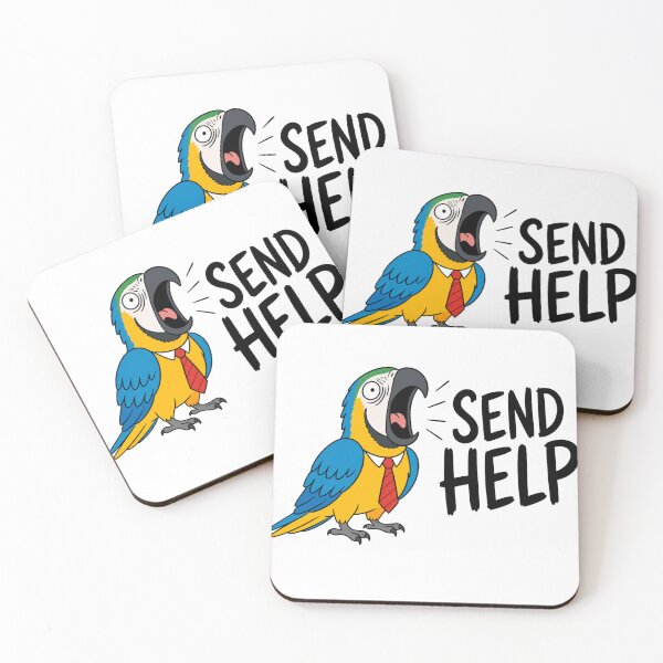 Item preview, Send Help Funny Parrot in Tie Work Humor  designed and sold by PlushFutura.