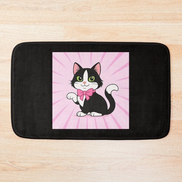 Item preview, Cute Lucky Tuxedo Cat with Pink Bow Tie designed and sold by Lougud.