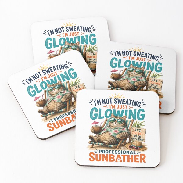 Item preview, I’m Not Sweating I’m Just Glowing Professional Sunbather Cat designed and sold by yasmh.