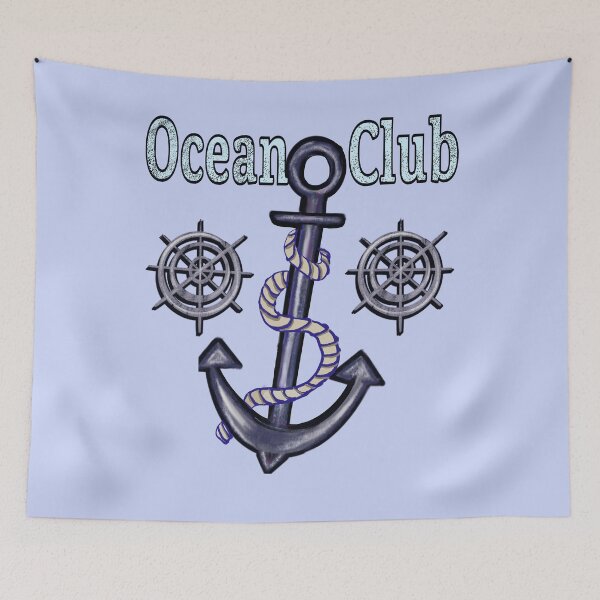 Item preview, Vintage Sailor Aesthetic Ocean Club Anchor Muted Blue Graphic designed and sold by Artonmytee.