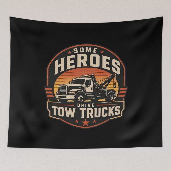 Item preview, Some Heroes Drive Tow Trucks Vintage Tow Truck Driver designed and sold by kakmi-art.