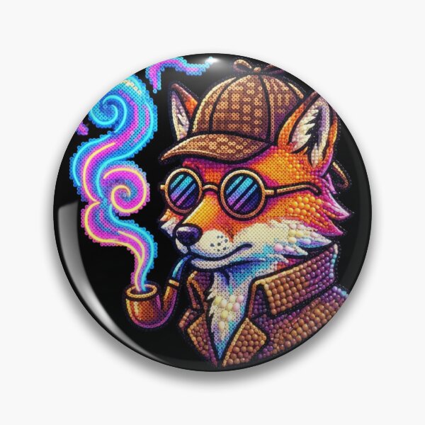 Item preview, Retro Detective Fox 3D Perler Bead Mosaic Art designed and sold by Rahaf-shop9.