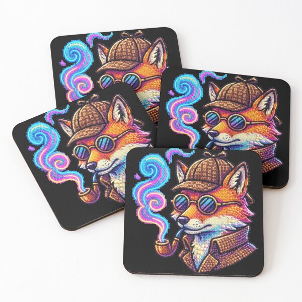 Item preview, Retro Detective Fox 3D Perler Bead Mosaic Art designed and sold by Rahaf-shop9.