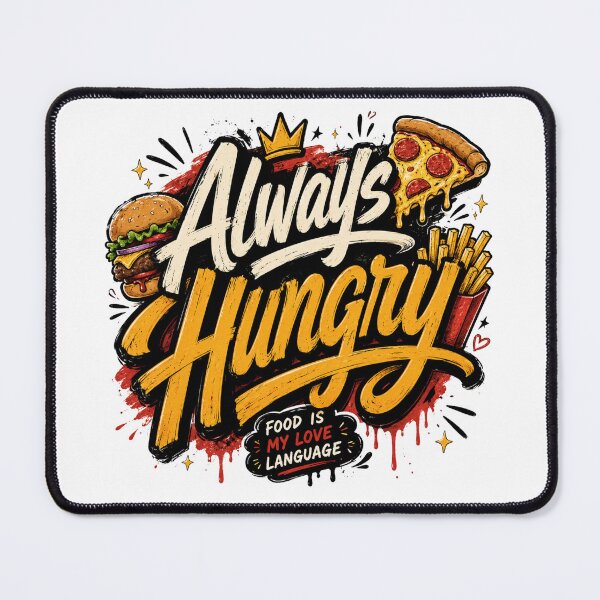 Item preview, Always Hungry Typography Funny Food Lover Design designed and sold by ILYASSE1.