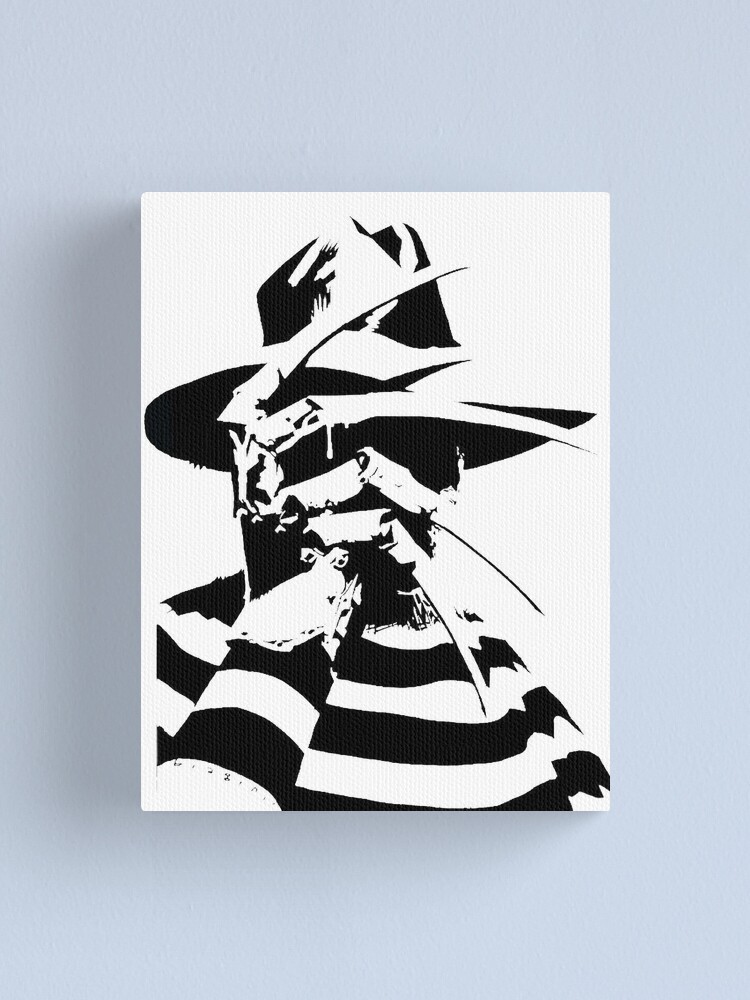 freddy krueger black and white canvas print by supradon redbubble redbubble