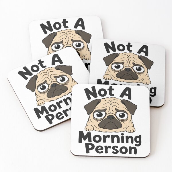 Item preview, Not A Morning Person Funny Grumpy Pug designed and sold by PlushFutura.