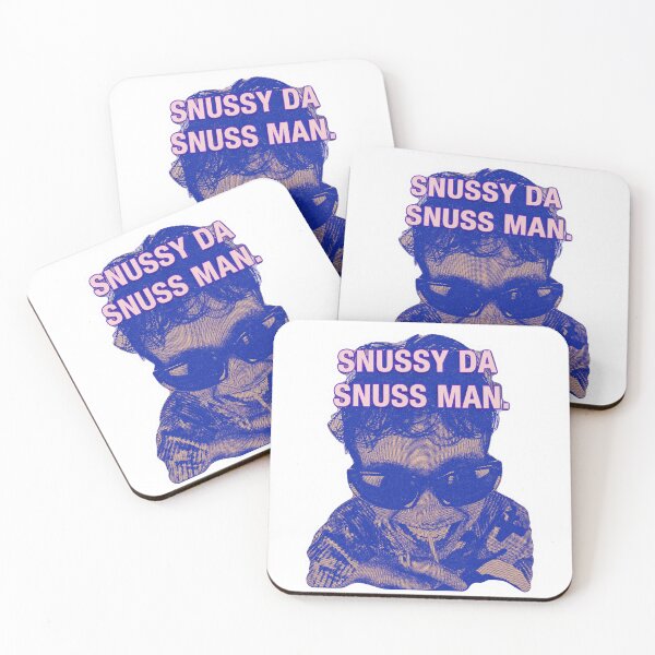 Item preview, Snussy Da Snuss Man Sticker | Purple Halftone Meme Art designed and sold by Beans' Art Studio.