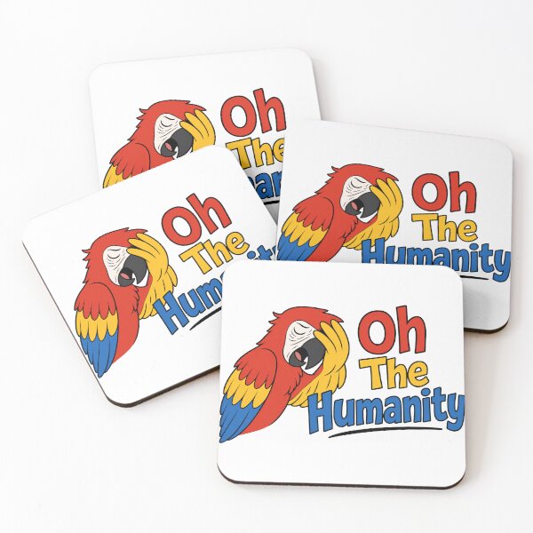 Item preview, Oh The Humanity Funny Dramatic Parrot  designed and sold by PlushFutura.