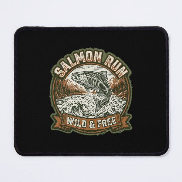 Item preview, Vintage PNW Fishing Club Skeleton Salmon Run designed and sold by DuckOddity.