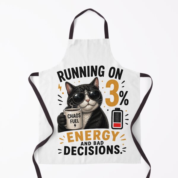 Item preview, Running on 3% Energy and Bad Decisions Black Cat designed and sold by yasmh.
