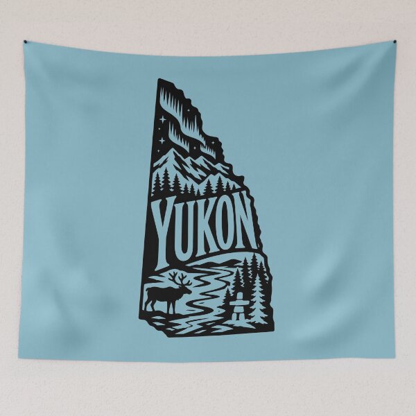 Item preview, Yukon Canada Northern Lights Canadian Wilderness Silhouette designed and sold by meganohm.