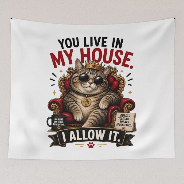 Item preview, Boss Cat Rules the House designed and sold by yasmh.