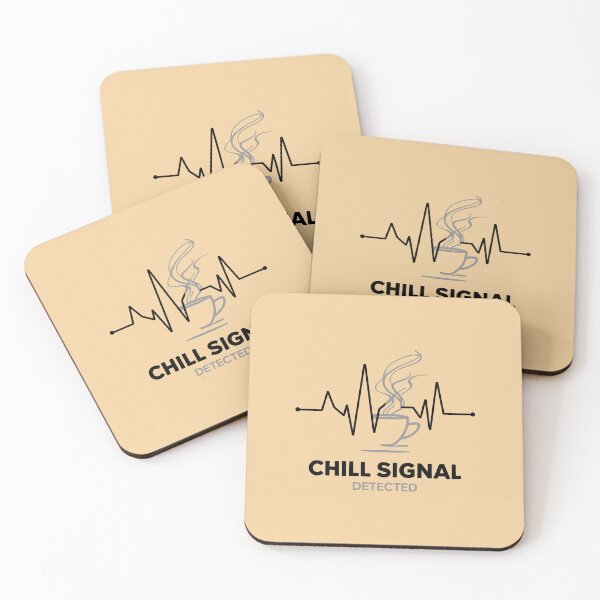 Item preview, Chill Signal Detected EKG Coffee Line Art designed and sold by GrafTeesLab.