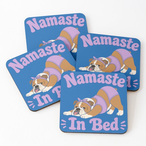 Item preview, Namaste In Bed Funny Yoga Bulldog designed and sold by PlushFutura.