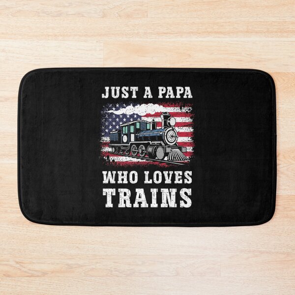 Item preview, Just a Papa Who Loves Trains - Vintage American Steam Locomotive designed and sold by Dmetalx Art Apparel.