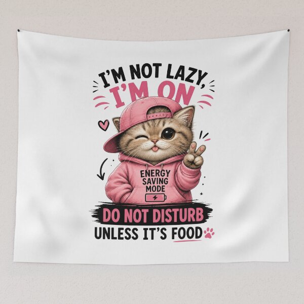 Item preview, I’m Not Lazy I’m on Energy Saving Mode Cat designed and sold by yasmh.