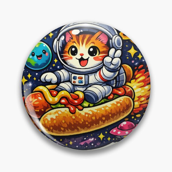 Item preview, Space Cat Hotdog Surf designed and sold by Feebleeona.