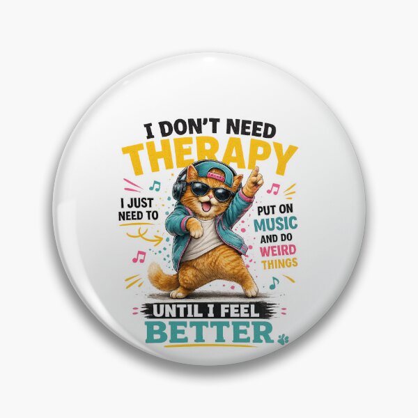 Item preview, Dancing Cat Music Therapy Quote designed and sold by yasmh.