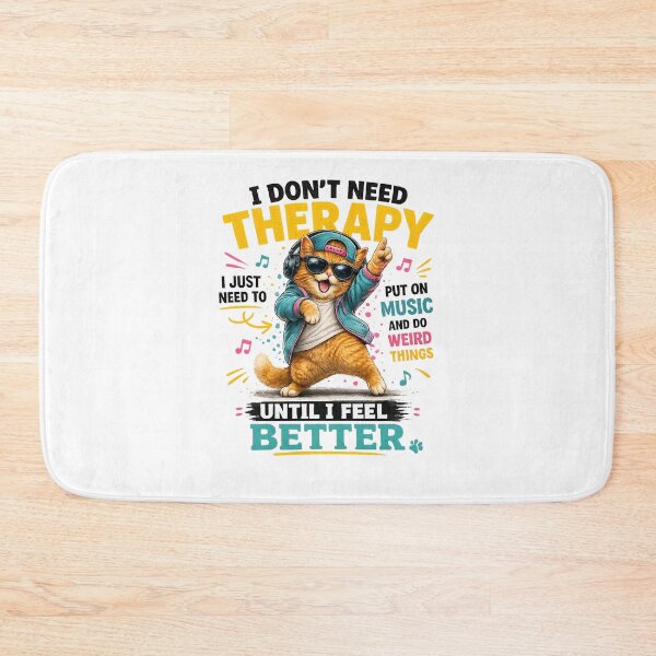 Item preview, Dancing Cat Music Therapy Quote designed and sold by yasmh.