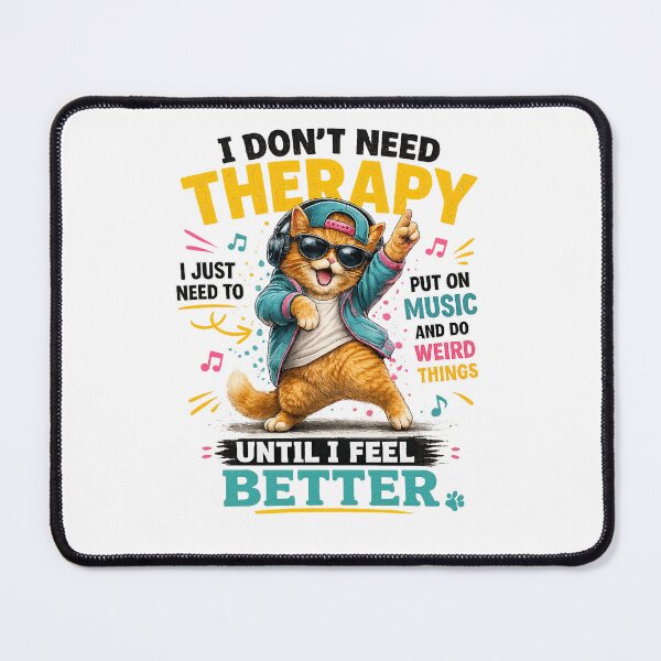 Item preview, Dancing Cat Music Therapy Quote designed and sold by yasmh.