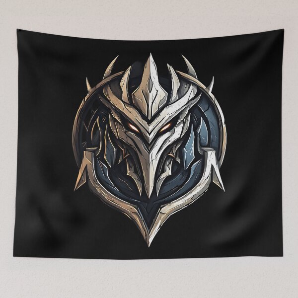 Item preview, Dark Fantasy Metallic Mask Art Fierce Warrior Emblem designed and sold by UrbanPrts.