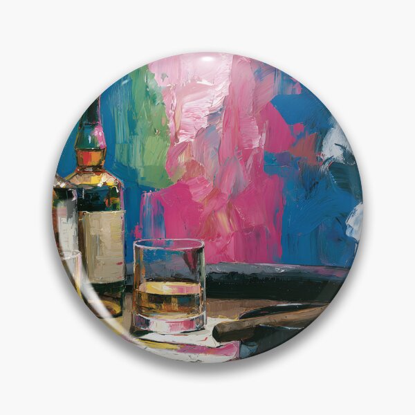 Item preview, All In After Midnight - Whiskey Cigars and Poker Chips Amid a Storm of Vibrant Color designed and sold by OlfactoART Studio.