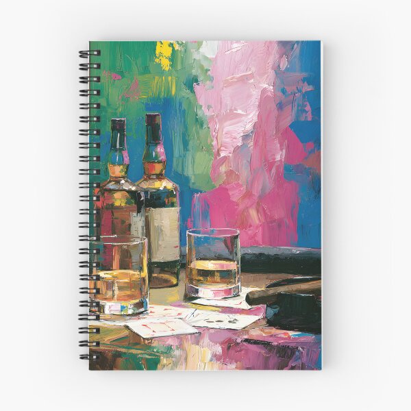 Item preview, All In After Midnight - Whiskey Cigars and Poker Chips Amid a Storm of Vibrant Color designed and sold by OlfactoART Studio.