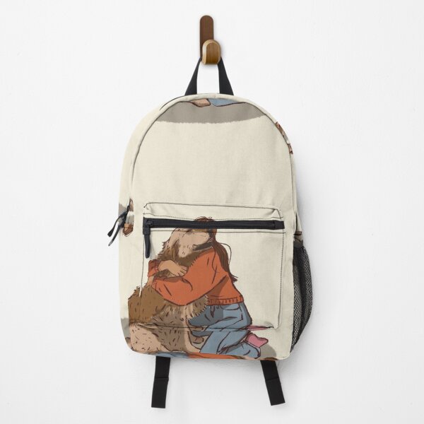 Item preview, Woman in a orange shirt hugging her cute dog designed and sold by Hessah-HA.