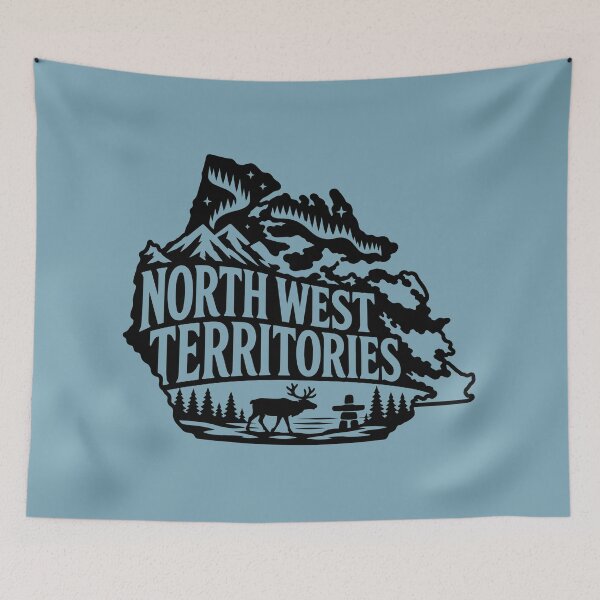 Item preview, Northwest Territories Canada Aurora and Canadian Caribou Silhouette designed and sold by meganohm.
