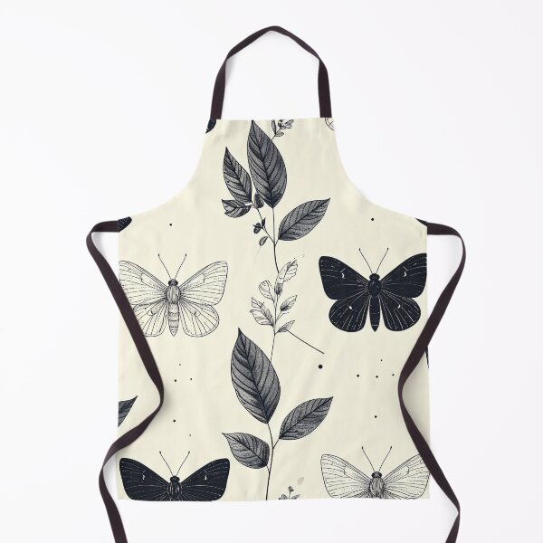 Item preview, Minimal Black White Moth Botanical Seamless Pattern designed and sold by Grainwork.
