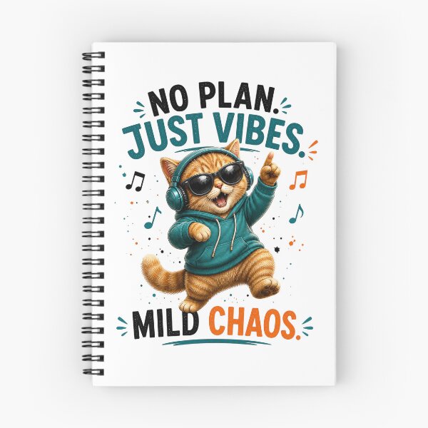 Item preview, No Plan Just Vibes Music Cat designed and sold by yasmh.