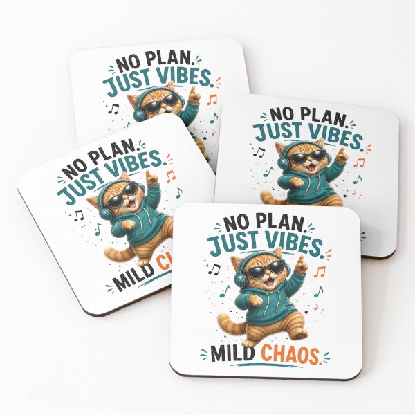 Item preview, No Plan Just Vibes Music Cat designed and sold by yasmh.