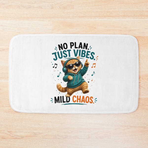 Item preview, No Plan Just Vibes Music Cat designed and sold by yasmh.
