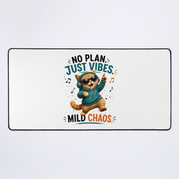 Item preview, No Plan Just Vibes Music Cat designed and sold by yasmh.