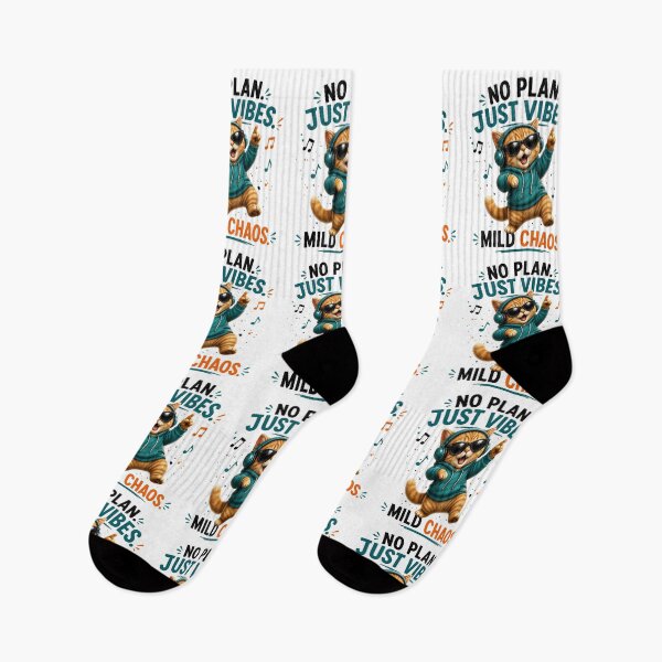 Item preview, No Plan Just Vibes Music Cat designed and sold by yasmh.