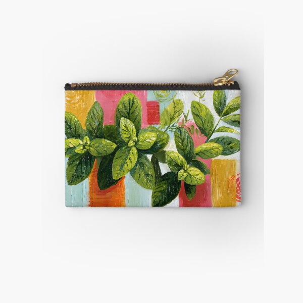 Item preview, Mint Leaves in Modern Color - Fresh Botanical Energy Woven Through Bold Geometric Abstraction designed and sold by OlfactoART Studio.