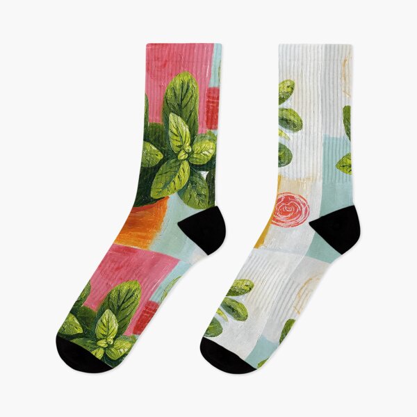 Item preview, Mint Leaves in Modern Color - Fresh Botanical Energy Woven Through Bold Geometric Abstraction designed and sold by OlfactoART Studio.