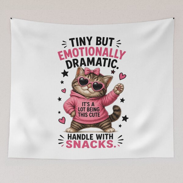 Item preview, Tiny but Emotionally Dramatic Snack Cat designed and sold by yasmh.